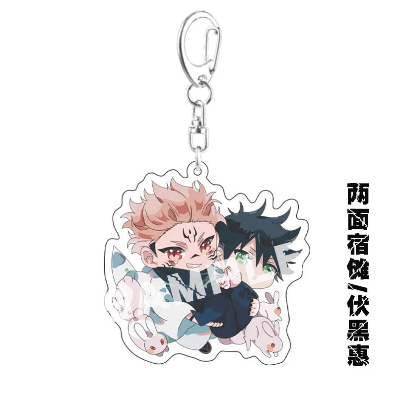 Porte-clés Anime Sukuna Geto pour femmes et hommes, pendentif double face en acrylique, bijoux pour enfants, cadeaux d'anniversaire