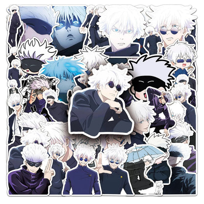 10/30/50/80 Cartoon Jujutsu Kaisen Anime Character Gojo Satoru Sticker Waterproof Decals Motorcycle Luggage Helmet Cool Stickers