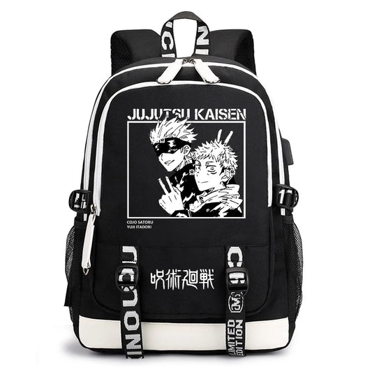 Sac à dos imprimé anime Jujutsu Kaisen, sac d'école pour étudiant, sac USB, cadeau de rentrée scolaire