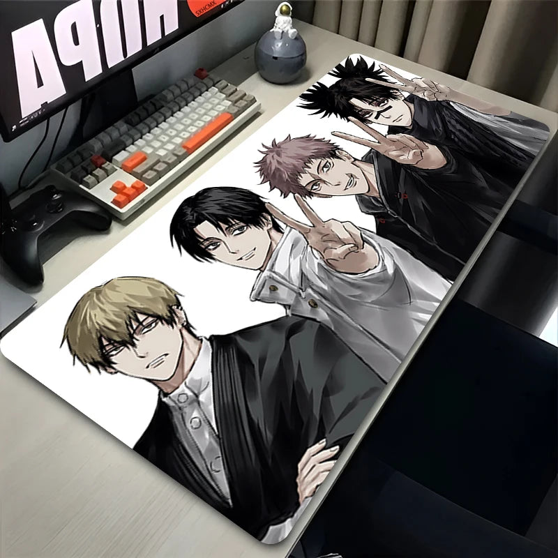 Large Mouse Pad Gaming Anime Jujutsu Kaisen Zenin Naoya Mousepad LockEdge Computer Keyboard Desk Mat Rubber Base Mouse Mats