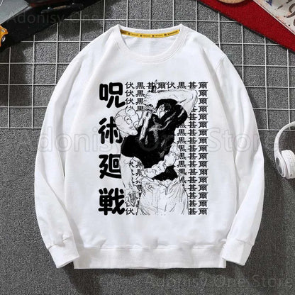 Toji Fushiguro Men Hoodie Autumn Hip Hop Streetwear Men Pullover Sweatshirts Hoodies Mens White Color Hoodie Male - Jujutsu Kaisen Merch - Free Shipping Buy Now
