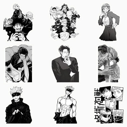 10/30/50/100pcs Classic Anime Jujutsu Kaisen Cartoon Stickers Black White Graffiti Decals for Kids Toys Cool Japan Manga Sticker