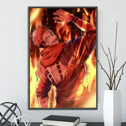 J-Jujutsu Self-adhesive Anime Poster Gojo Satoru Painting Modern Wall Home Decoration Itadori Yuji Bedroom Wallpaper Gift