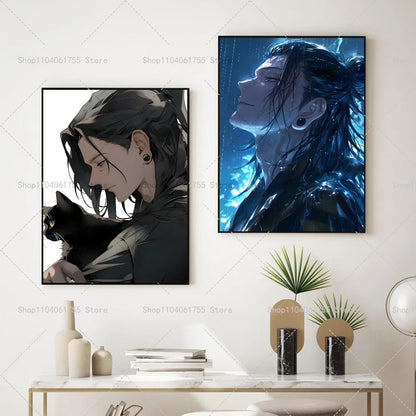 1PC Anime Jujutsu Kaisen Geto Suguru Poster Self-adhesive Art Waterproof Paper Sticker Coffee House Bar Room Wall Decor