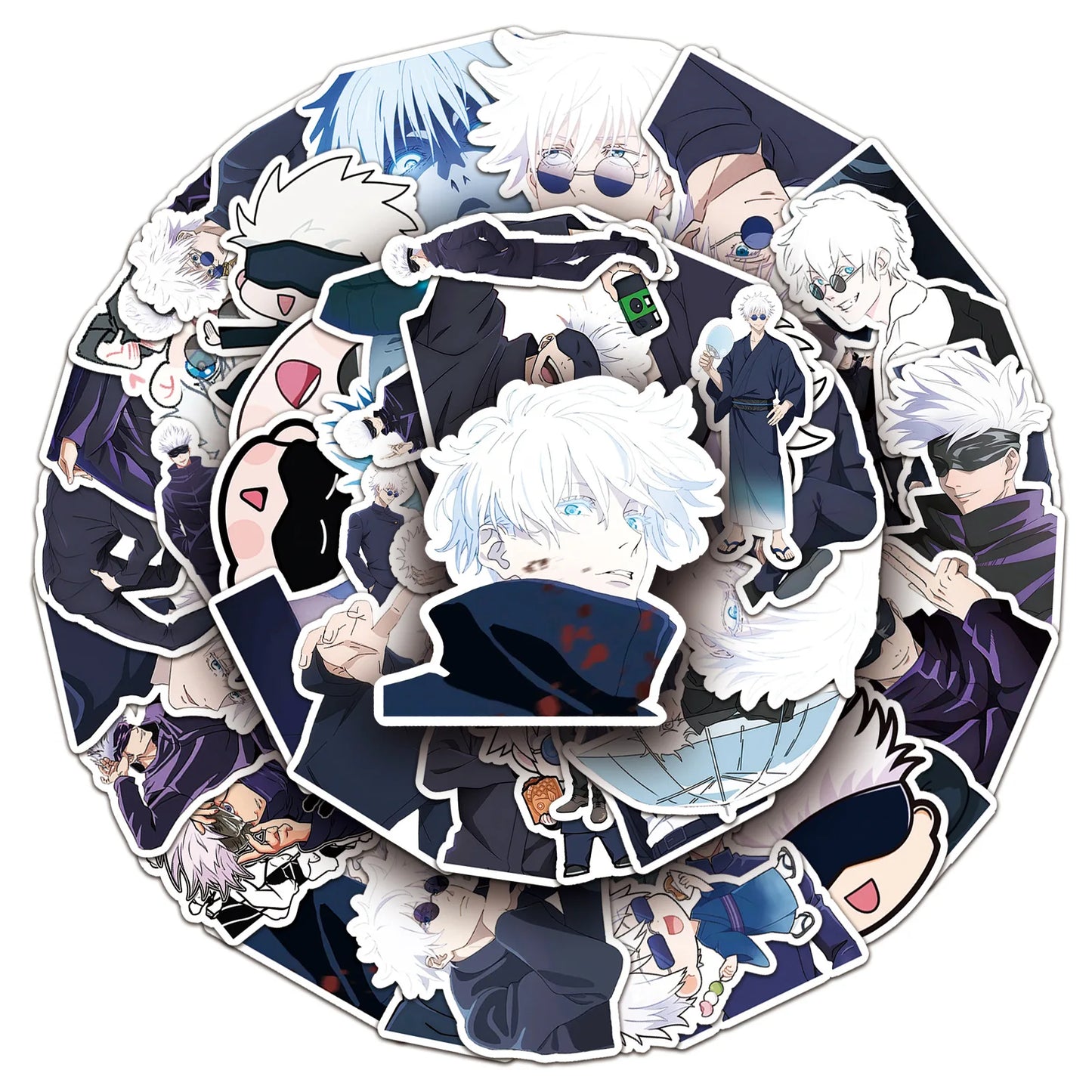10/30/50/80 Cartoon Jujutsu Kaisen Anime Character Gojo Satoru Sticker Waterproof Decals Motorcycle Luggage Helmet Cool Stickers