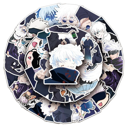 10/30/50/80 Cartoon Jujutsu Kaisen Anime Character Gojo Satoru Sticker Waterproof Decals Motorcycle Luggage Helmet Cool Stickers