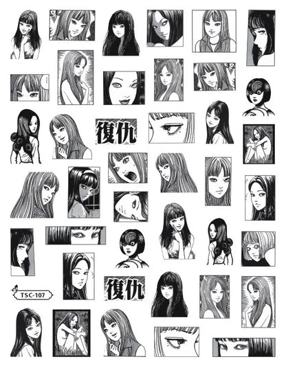 Autocollants 3D pour nail art, modèle coulissant, décorations pour ongles DIY, Jujutsu Kaisen, TSC-196