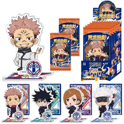 Genuine KAYOU Jujutsu Kaisen Satoru Gojo Fushiguro Megumi Itadori Yuji Standing Plates Warlock Edition Anime Collection Cards
