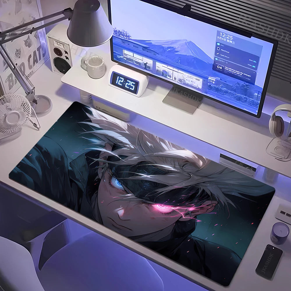 Large Gaming Mousepad Jujutsu Kaisen Mouse Pad Anime Gojo Satoru Desk Mat Gamer Company Keyboard Mouse Mats Computer Carpet