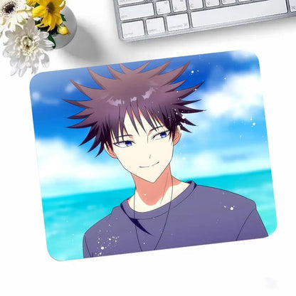 Anime Jujutsu Kaisen Fushiguro Megumi Mousepad Small LockEdge Mouse Pad For Gamers Computer Desk Pad Rectangular Anti-slip