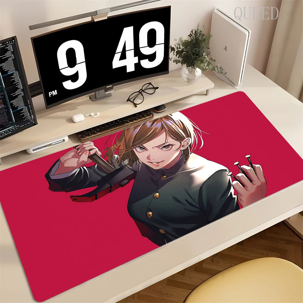 90x40CM Black Anime Jujutsu Kaisen Large Mouse Pad Ryomen Sukuna Xxl MousePads Pc Computer Gaming Accessories Non-slip Desk Mat