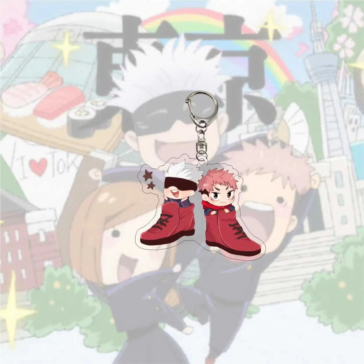 Porte-clés Anime Sukuna Geto pour femmes et hommes, pendentif double face en acrylique, bijoux pour enfants, cadeaux d'anniversaire
