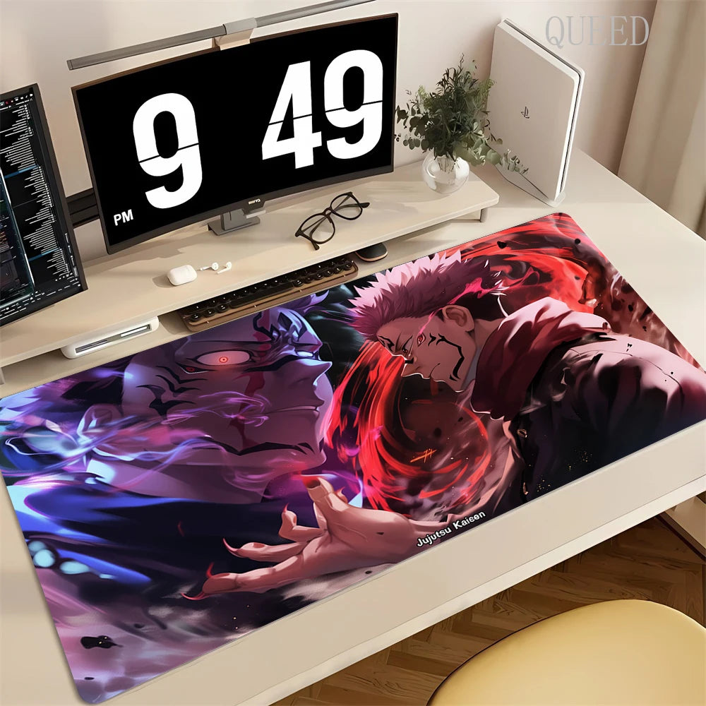 90x40CM Black Anime Jujutsu Kaisen Large Mouse Pad Ryomen Sukuna Xxl MousePads Pc Computer Gaming Accessories Non-slip Desk Mat