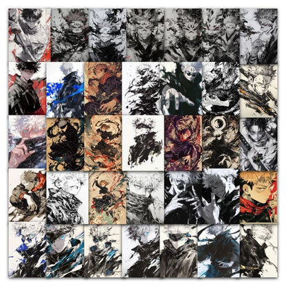 63 Jujutsu Kaisen Ink Wash Style Stickers (Anime) - Artistic Character Decals for Fans & Decor（ Anime Worlds Store）