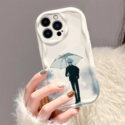 Coque de téléphone J-Jujutsu K-Kaisen Geto Gojo Wave Oil pour Apple iPhone 15 14 13 12 11 XS XR X Pro Max Plus