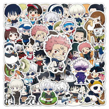 50PCS Jujutsu Kaisen Stickers Q Version Graffiti Stickers DIY Diary Phone Case Handmade Scrapbook Aesthetic Stickers