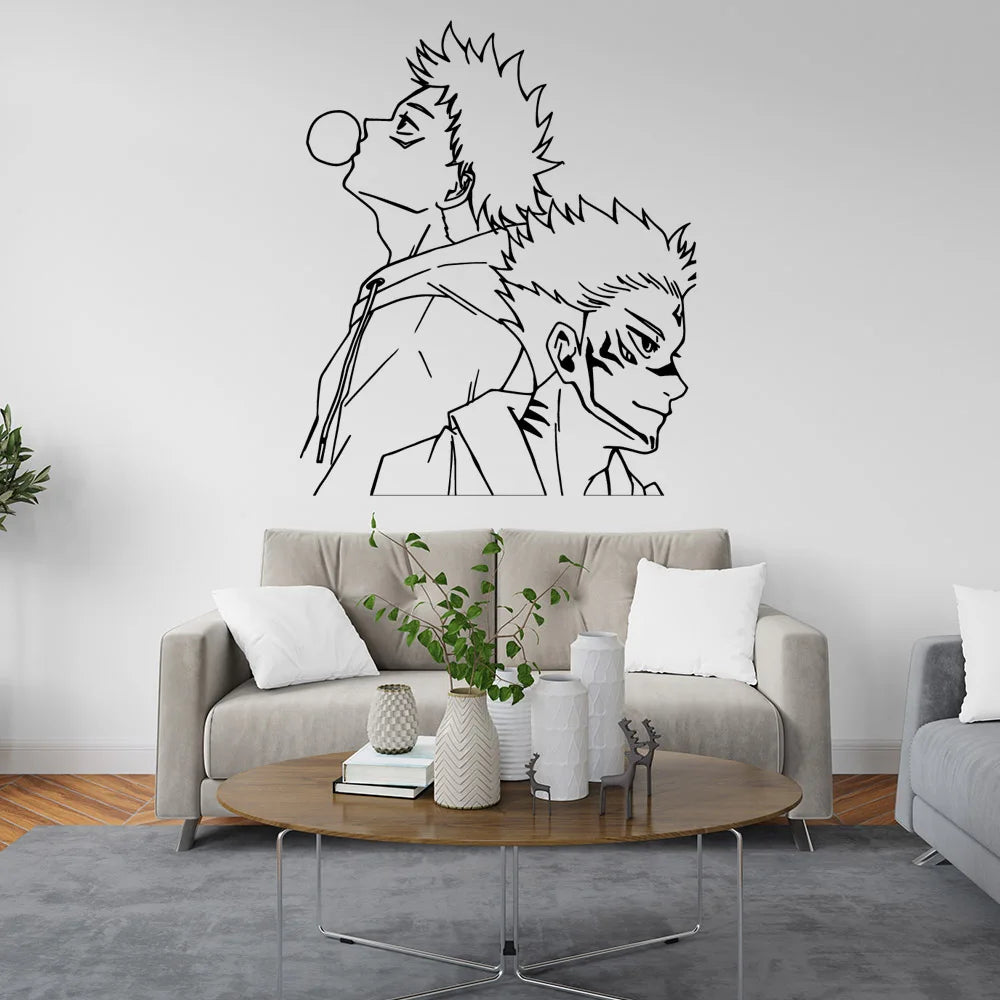 Creative Jujutsu Kaisen Sticker Waterproof Vinyl Wallpaper Home Decor For Kids Rooms Decoration Decoration Accessories