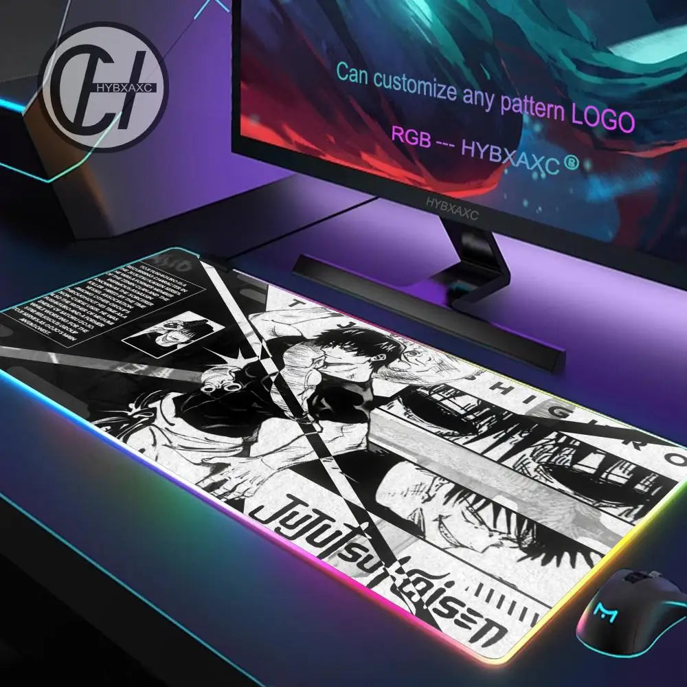 HD RGB Ryomen Sukuna 400x900mm Black Anime Jujutsu Kaisen Mouse Pad Gojo Satoru MousePad Computer Gaming PC Accessories Desk Mat