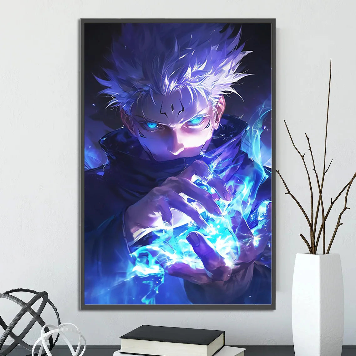 J-Jujutsu Gojo Satoru Self-adhesive Poster Painting Wall Art Bedroom Figures Home Decoration Cartoons Decor Anime Wallpaper
