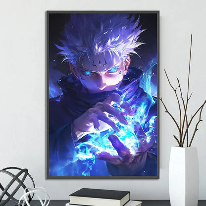 J-Jujutsu Gojo Satoru Self-adhesive Poster Painting Wall Art Bedroom Figures Home Decoration Cartoons Decor Anime Wallpaper