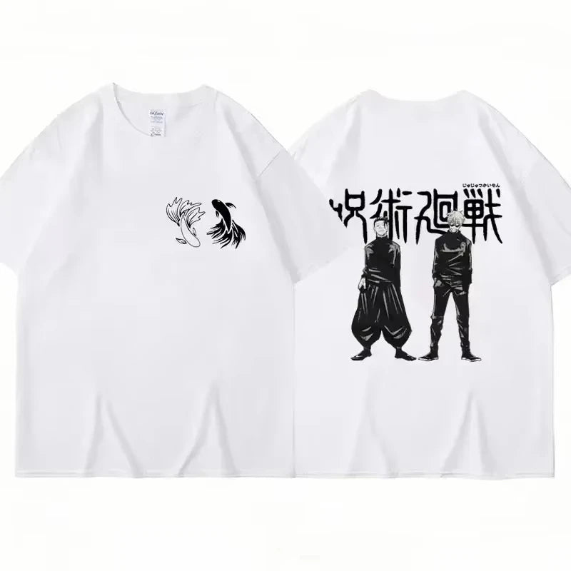 2025 Japanese Anime Jujutsu Kaisen T-shirt Satoru Gojo Geto Suguru Manga Graphic Tees Casual Harajuku Hip Hop Men Women Tops - Jujutsu Kaisen Merch - Free Shipping Buy Now