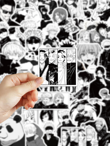 50/100PCS anime Jujutsu Kaisen stickers black and white style graffiti stickers DIY car phone laptop skateboard guitar stickers