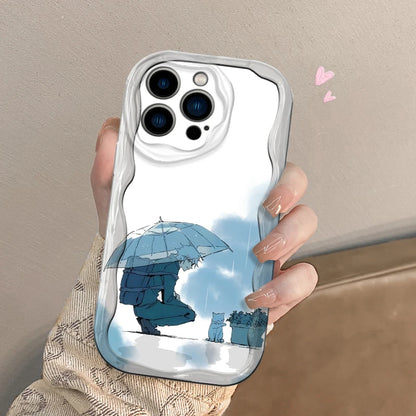 Coque de téléphone J-Jujutsu K-Kaisen Geto Gojo Wave Oil pour Apple iPhone 15 14 13 12 11 XS XR X Pro Max Plus
