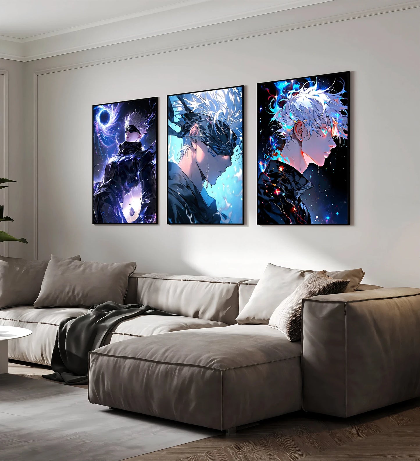 J-Jujutsu Gojo Satoru Self-adhesive Poster Painting Wall Art Bedroom Figures Home Decoration Cartoons Decor Anime Wallpaper