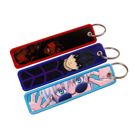 Porte-clés de dessin animé Gojo Satoru pour moto, manga, anime, pour hommes, cadeaux et voitures, porte-clés brodé, bijoux tendance