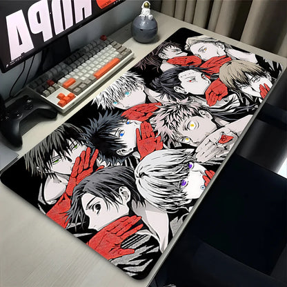Large Mouse Pad Gaming Anime Jujutsu Kaisen Zenin Naoya Mousepad LockEdge Computer Keyboard Desk Mat Rubber Base Mouse Mats