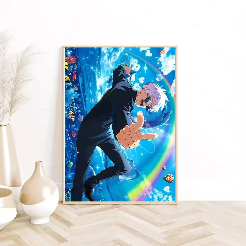 1PC Jujutsu Kaisen G-Gojo S-Satoru Poster  Self-adhesive Art Waterproof Paper Sticker Coffee House Bar Dorm Room Wall Decor