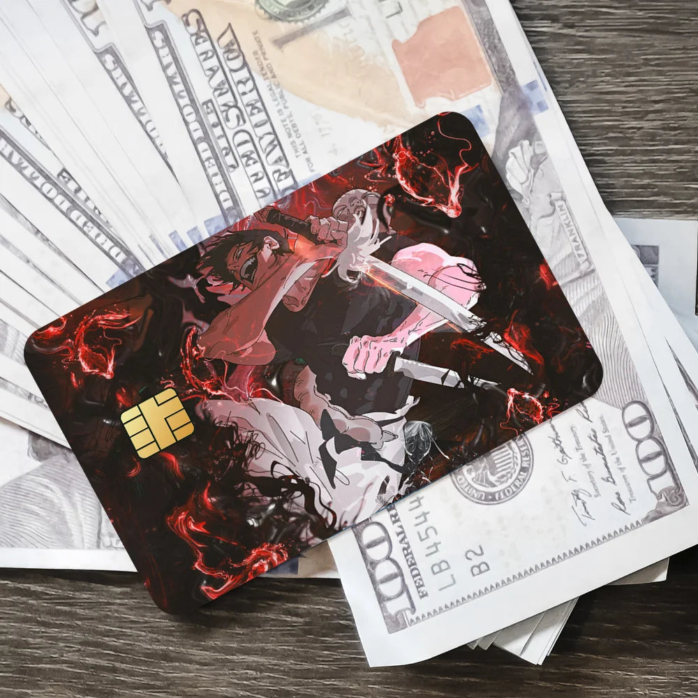 Kaisen Toji For Film Skin Cover Credit Card Stickers 4PCS Debit Anime J-Jujutsu Front Decoration Bank Bus Pass Waterproof