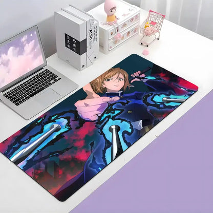 Japanese J-Jujutsu Kaisen k-Kugisaki G-Gojo Satoru Mouse Pad Large Gaming Mousepad with Thick Stitched Edge Non-Slip Desk Mat