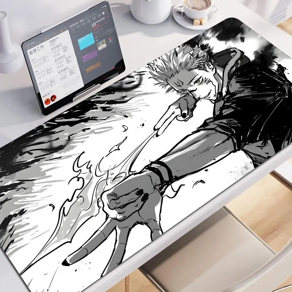 HD 60x30CM Black Anime Jujutsu Kaisen XXL Mouse Pad Gojo Satoru Mouse Pads Computer Gaming Peripheral PC Accessories Desk Mat