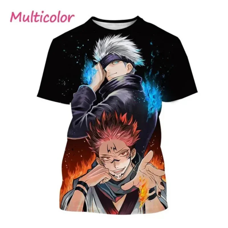 Jujutsu Kaiju Kaisen Gojo Satoru 3D Print T-shirt for Men and Itadoru Yuji, Graphic Fashion Clothes - Jujutsu Kaisen Merch - Free Shipping Buy Now