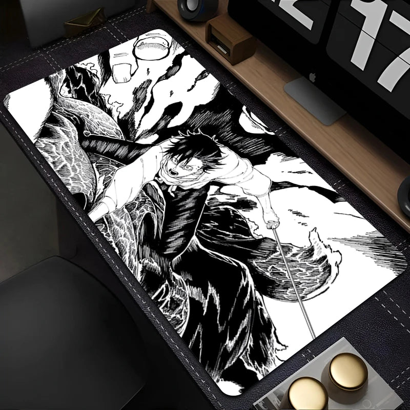 Japan Hot Anime Mouse Pad Black And White Manga Keyboard Pad PC Jujutsu Kaisen Yuta Desk Mat XXL Laptop Gamer Cabinet Mousepad