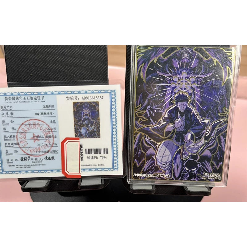 Anime Demon Slayer Jujutsu Kaisen Farang Metal Card Certificates Collectible Cards Christmas Birthday Gifts Children's Toys