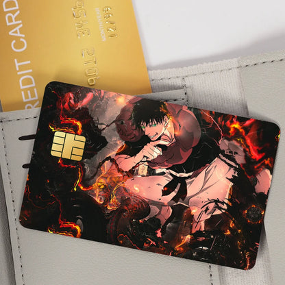 Kaisen Toji For Film Skin Cover Credit Card Stickers 4PCS Debit Anime J-Jujutsu Front Decoration Bank Bus Pass Waterproof