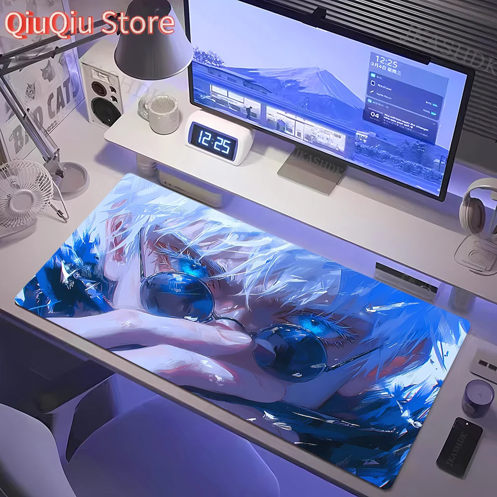 Large Gaming Mousepad Jujutsu Kaisen Mouse Pad Anime Gojo Satoru Desk Mat Gamer Company Keyboard Mouse Mats Computer Carpet