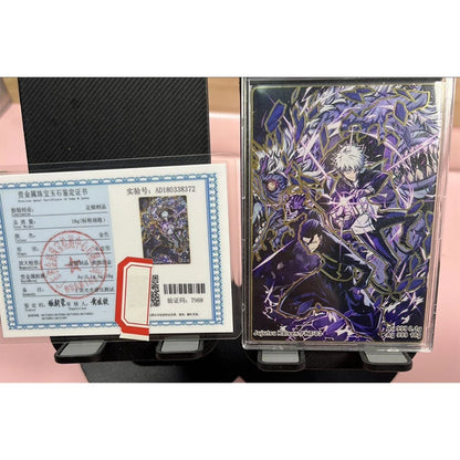 Anime Demon Slayer Jujutsu Kaisen Farang Metal Card Certificates Collectible Cards Christmas Birthday Gifts Children's Toys