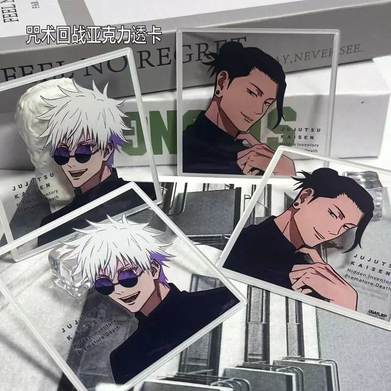 2pcs Jujutsu Kaisen Gojo Satoru & Geto Suguru Acrylic Transparent Card Anime Collectible Desktop Display Anime Merch Collectible