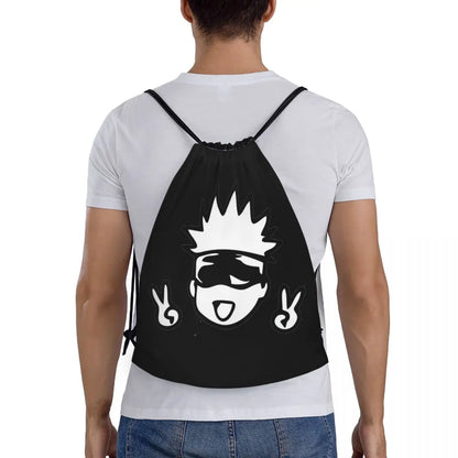 Sac à dos à cordon de serrage pour professeur drôle Jujutsu Kaisen Anime, sac de sport, sac à dos Gojo pour la course à pied