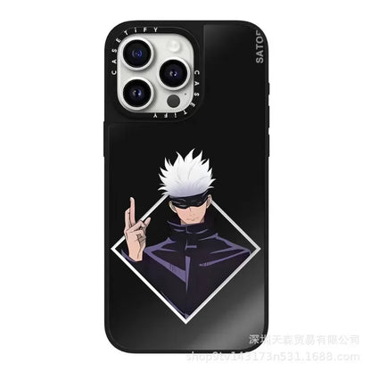 Coque de téléphone portable Jujutsu Kaisen, cadeau d'anniversaire, compatible avec iPhone 16 Pro Max, matériau miroir Apple, collection antichute