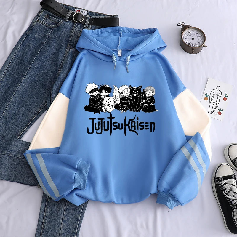 Anime Jujutsu Kaisen Hoodie Kawaii Gojo Satoru Graphic Hoodie Autumn Winter Plus Size Hoodies 2023 Hot Manga Print Sweatshirts - Jujutsu Kaisen Merch - Free Shipping Buy Now