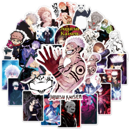 50Pcs Jujutsu Kaisen Graffiti Stickers Water Bottle Laptop Phone Bicycle Luggage Case Skateboard Children Adult Sticker