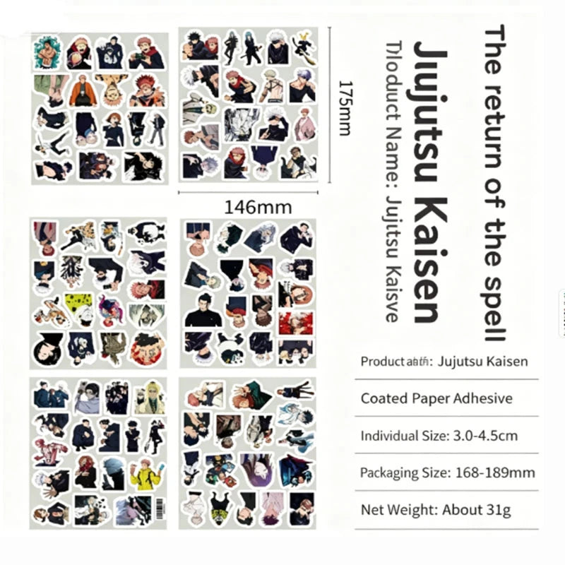 103pcs Various Jujutsu Kaisen Graffiti Stickers Waterproof Diy Decals For Phone Laptop Ipad Water Cup Helmet  Thermos Decor
