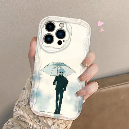 Coque de téléphone J-Jujutsu K-Kaisen Geto Gojo pour Apple iPhone 15 14 13 12 11 XS XR X Pro Max Plus Wave Oil Cover
