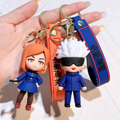 Porte-clés Cosplay Anime Jujutsu Kaisen, Gojo Itadori Fushiguro Kugisaki Sukuna Kawaii, porte-clés de poupée pour sac pendentif