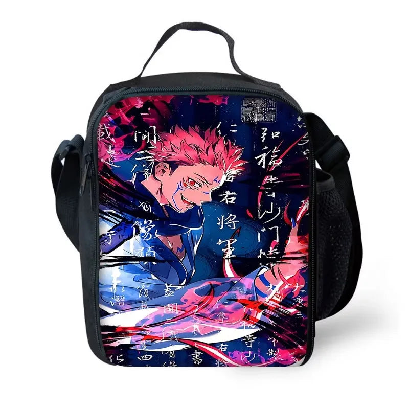 Sac à dos d'école Anime J-Jujutsu Kaisen pour enfant avec sacs à déjeuner, trousses à crayons, sacs d'école pour garçons et filles, meilleur cadeau