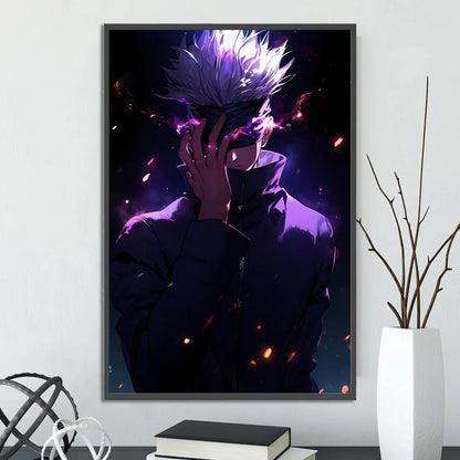J-Jujutsu Gojo Satoru Self-adhesive Poster Painting Wall Art Bedroom Figures Home Decoration Cartoons Decor Anime Wallpaper